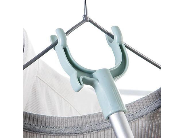 Retractable Rods Adjustable Clothing Fork With Hanger Aluminium Pipe Clothes Hanger Drying Pole Fork Dress Stick Space Saving