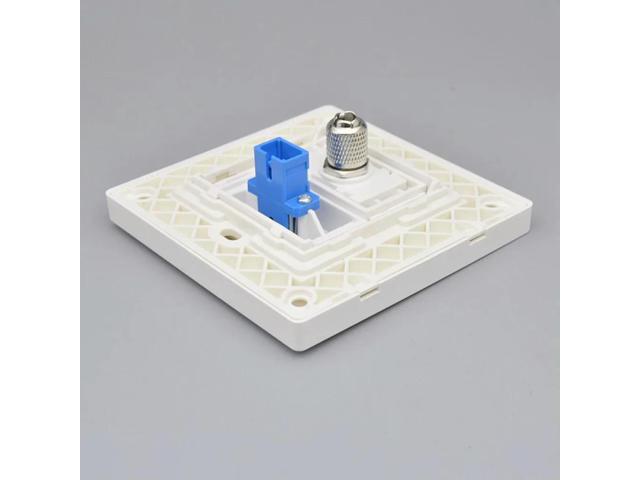 86 Type Panel Gigabit Ethernet SC Fiber Port+Television Port Panel for Home/Office Network & TV Signal Recessed Panel