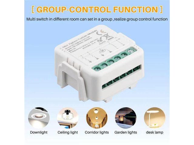 2X Zigbee Switch Light Curtain Dimmer MINI Module C04 Control Breaker Curtain Switch Module Zero Fire Switch