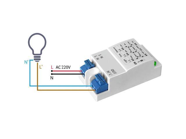 5.8GHz Microwave Radar Sensor Switch AC 220V Time Adjustable Body Motion Detector Delay Relay Switch LED Light Sensor