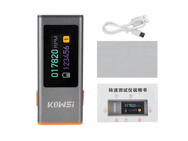 Digital Laser Tachometer DC 5V 0.5A TFT Colour Screen Laser Sensor Non Contact RPM Meter 0.96Inch Fan Spindle Speed Test Type C