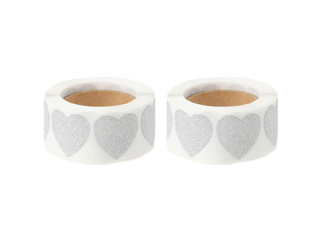 2 Rolls Heart Shape Sealing Stickers Self-Adhesive Decorative el Stickers for Gift Wrapping Envelope Sealing DIY Crafts