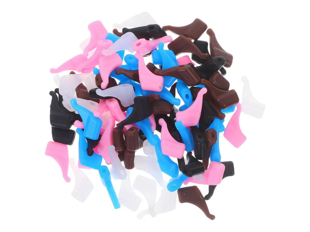 50Pairs Silicone Eyeglass Temple Tips Anti-Slip Glasses Ear Hooks Soft Comfort Ear Support for Sports Daily Use Universal Fit