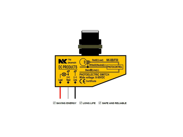 NK-BB/F50 3.5A Photoelectric Switch Automatic Light Sensor Switch DC12V 24V 36V 48V Dusk To Dawn Photocell Switch