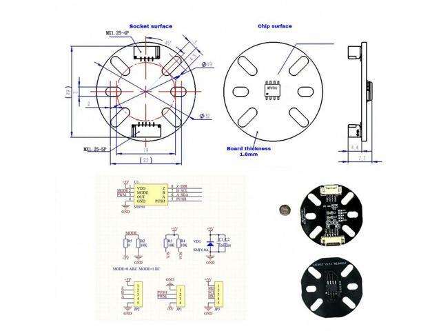 1PCS 3.3-5V MT6701 Magnetic Encoder Module High-Precision 14-bit Brushless Motor Angle Measurement Sensor