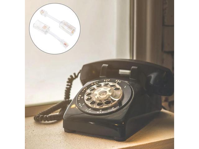 2Pcs Telephone Cord Detangler Rj9 Plug and Play Rotating Anti Tangling Adapter for Cord Prevent Messy Coiled Landline