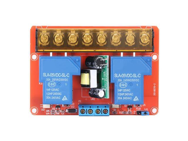 2 Channel Relay Module High-low Level Trigger Control Relay Module 30A DC 5V Relay Switch Board AC 100V-250V