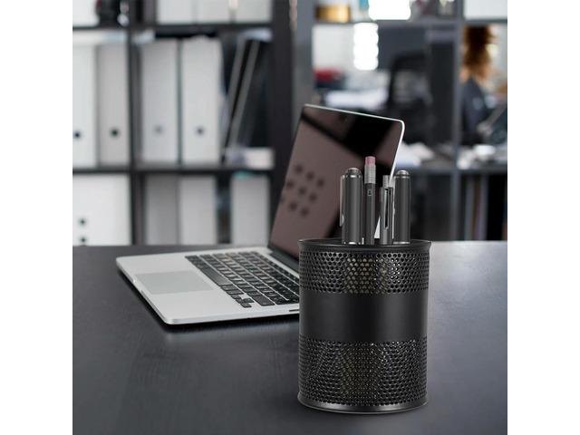 1Pcs Premium Rustproof Pen Holder Desktop Round Box Brush Pot Stationery Holder Office Use Desktop Box