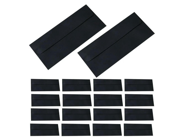 20Pcs Self Seal Envelopes Letter Size Black Matte Finish for Cash Checks Invoices Receipts Budgeting Greeting Cards Wedding