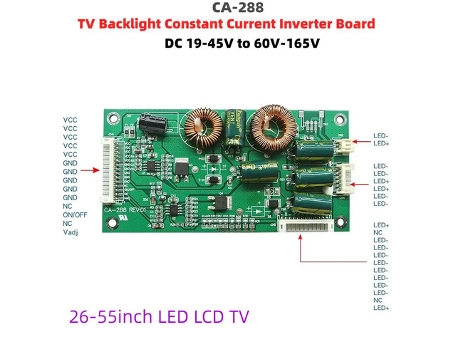 CA-288 Driver 26-55inch LED LCD TV Constant Current Inverter Board Universal Backlight Module DC 19-45V to 60V-165V Boost Module
