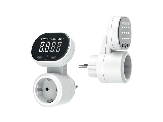 Metering Socket EU Plug Large Screen Rotatable Power Meter Socket 16A 3680W High Power Energy Monitor Billing Outlet 230V 50Hz