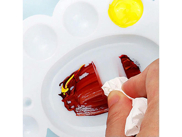 12Pcs Art Painting Pigment Trays Plastic Color Mixing Plates Compact Easy Clean Reusable for Calligraphy