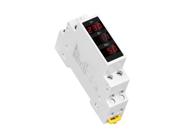 SDM011VAH Single-Phase Modular Current Meter 80-500V 1-100A 0-99Hz Voltage Current Frequency Meter Din Rail LED Digital Display