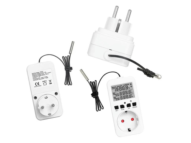 16A EU Plug Digital Temperature Controller Socket for Greenhouse Thermostat Switch with Sensing Probe Heating Cooling Switch