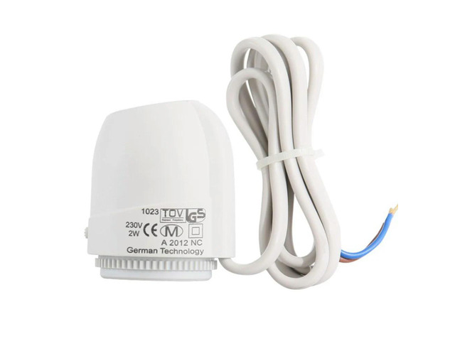 Electric Thermal Actuator NC 230V 2W Floor Heating Valve Manifold for Underfloor Heating Thermostat White