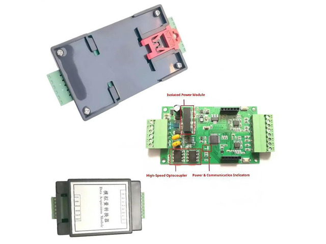 4-Channel Analog Converter 10-30V Input of 0-20MA/4-20MA/0-5V/0-10V Output RS485 MODBUS Converter Module 12-bit AD Resolution
