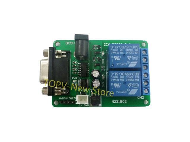 DC 5V-12V 2 Channel RS232 Relay Module Remote Control Relay USB PC UART COM Serial Ports Control Relay Board with LED Indicator