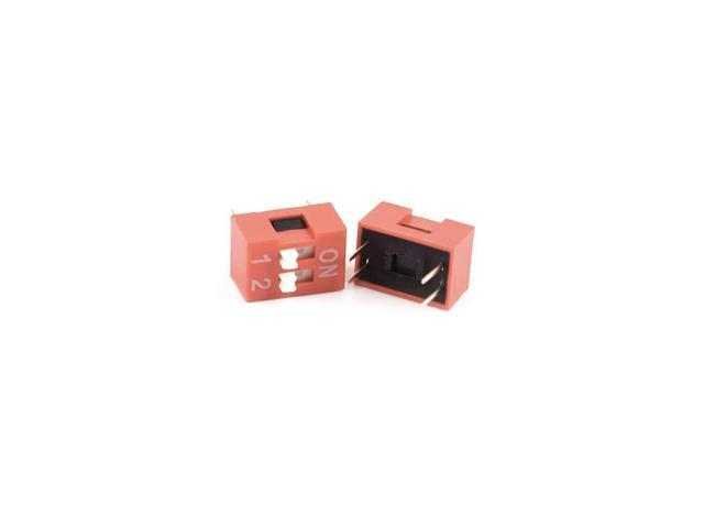 45PCS/Box Dip Switch Kit 1/2/3/4/5/6/7/8/9P Pitch 2.54mm Toggle Switch Red Snap Switches Mixed Kit Each 5PCS Combination Set
