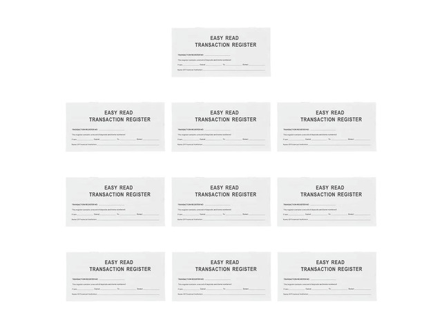 10Pcs Checkbook Register Blank Ledger for Personal Financial Management Transaction Log Book with 2024-2026 Calendar
