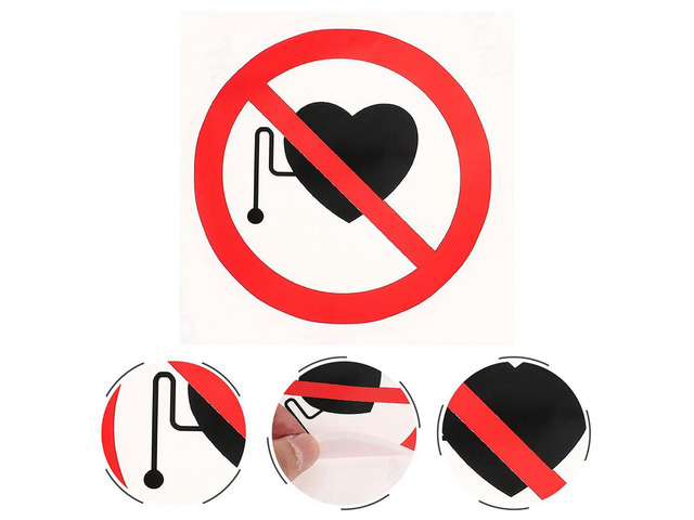 5Pcs No Warning Stickers Safety Sign Stickers Self Adhesive Vinyl els for Hospitals Device Safety Caution
