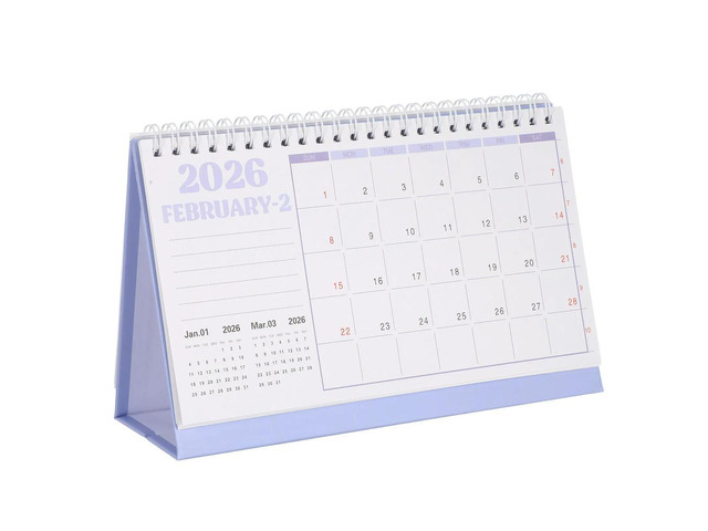 2026 Standing Desk Calendar Minimalist Foldable Modern Desktop Calendar for Office School Planning Spiral Bound Wire Binding
