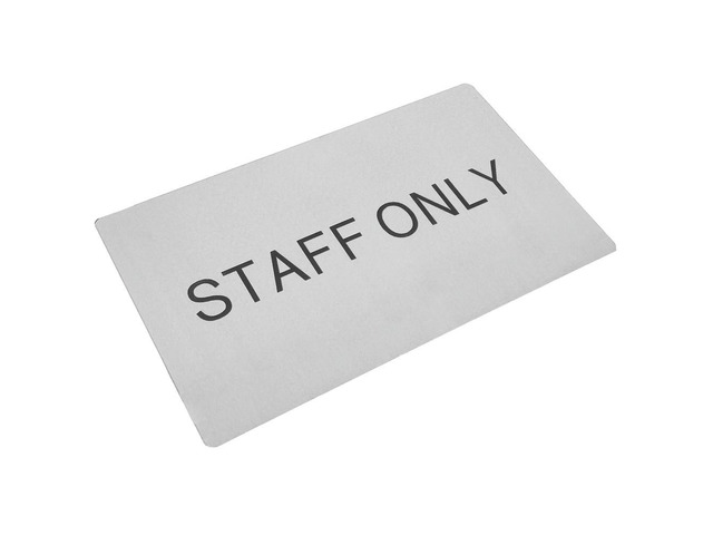 Staff Only Office Sign Aluminum Alloy Door Plate Clear Text Door Sign for Store Restaurant Commercial