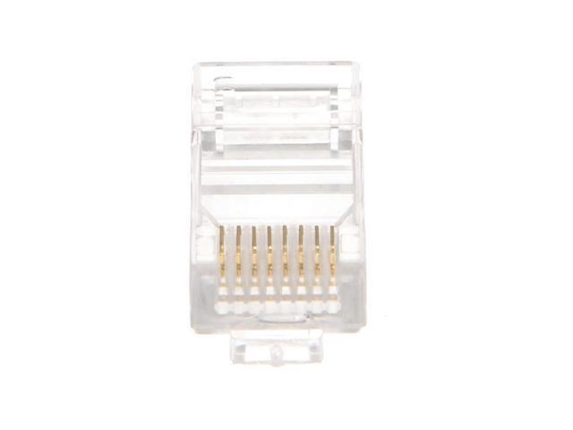 100Pcs Rj45 Cable Connectors Cat5e Crimp Ends Plugs Gold Plated Conductive Leads 8 Wire Ethernet DIY Wiring Kit