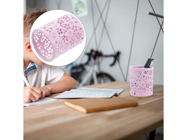 1Pcs Premium Iron Pen Holder Design Two-Color Options Heavy-Duty Anti-Drop Desk Decoration Pen Holder