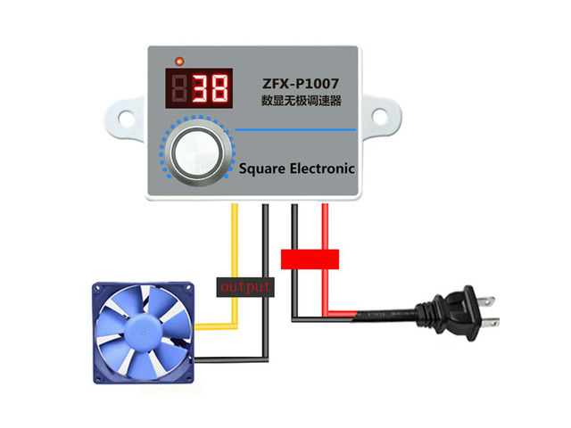 Single Phase Speed Controller Digital Display ZFX-P1007 Waterproof High Power Motor Speed Regulator Step-less Control Switch