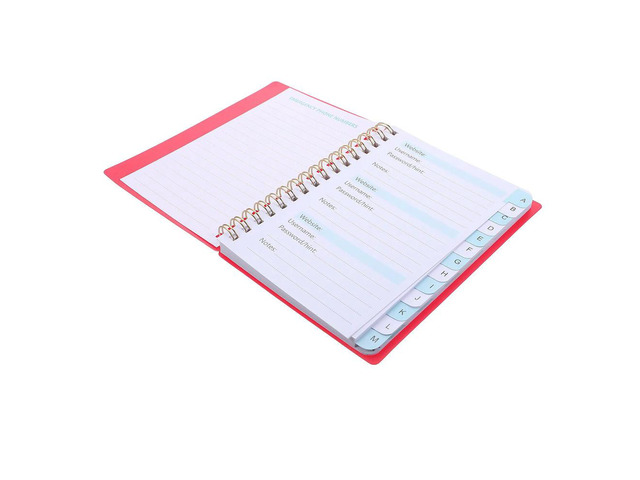 Password Book Spiral A6 Alphabetical Tabs Password Notebook Small Address Organizer for Seniors Home Office Passeord Book