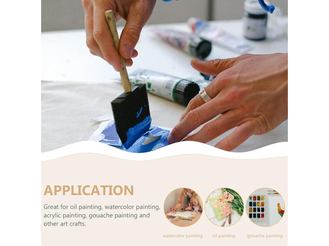 24Pcs Premium Black Sponge Painting Brushes Drawing Supplies Lightweight Comfort Grip Sponge Brush Set for School Birthday