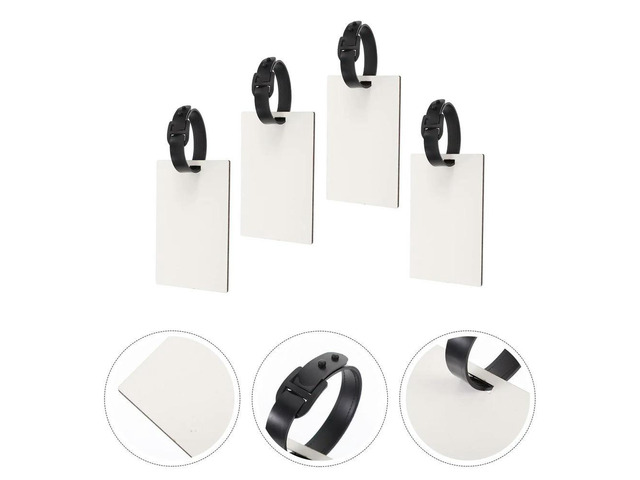 4Pcs Blank Luggage Tags DIY Sublimation Heat Transfer for Suitcases Travel Business Trip Identification DIY Blank Luggage Tag