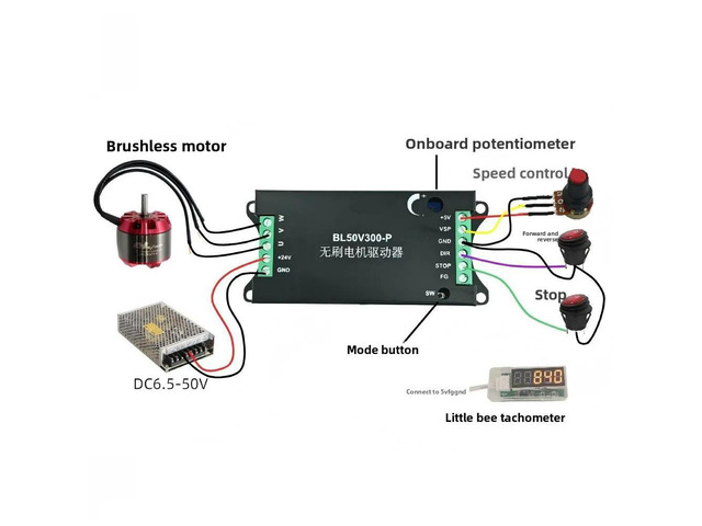 300W No Hall Motor Speed Controller DC6.5-50V Brushless Motor Driver Module l Shell Fan Water Pump Model Aircraft Controller