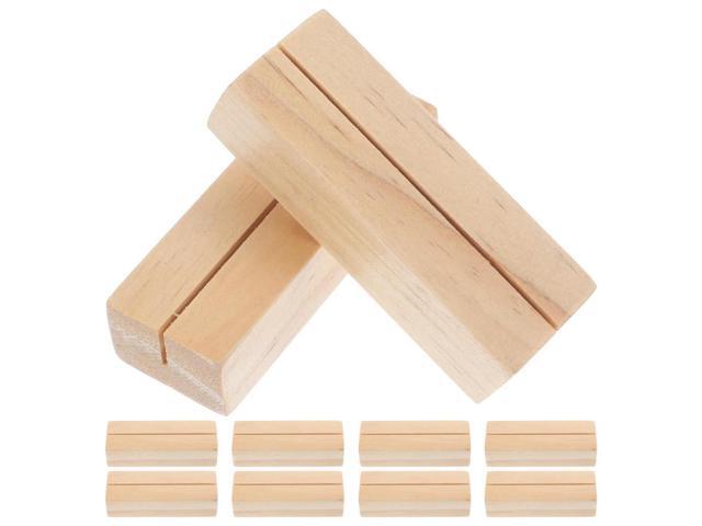 10Pcs Wood Note Clip Holders Sturdy Natural Wood Card Stand for Business Cards Photos Notes Place Cards Home Office Desk Decor
