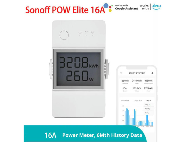 Energy Meter Switch 100-240V 16A High Accuracy Power Consumption Measure Monitor Current Work with Alexa Google Home