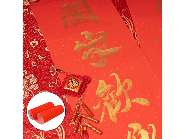 Thick Red Xuan Paper Roll Made of Bamboo Pulp Soft Delicate Absorbent Calligraphy Paper for Year Couplet Decoration