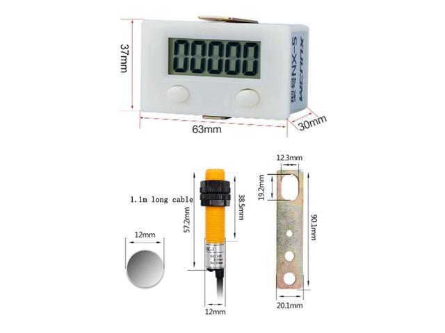 5 Digital Display Counter Proximity Industrial Magnetic Sensor Switch Counter Automatic Electronic Induction Counter Meter