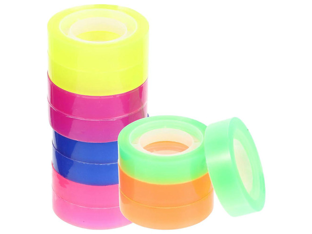 12 Rolls Multi-Purpose Colorful Transparent Tape Decorative Adhesive Paper Tape for Scrapbooking DIY Crafts Card Making Photo