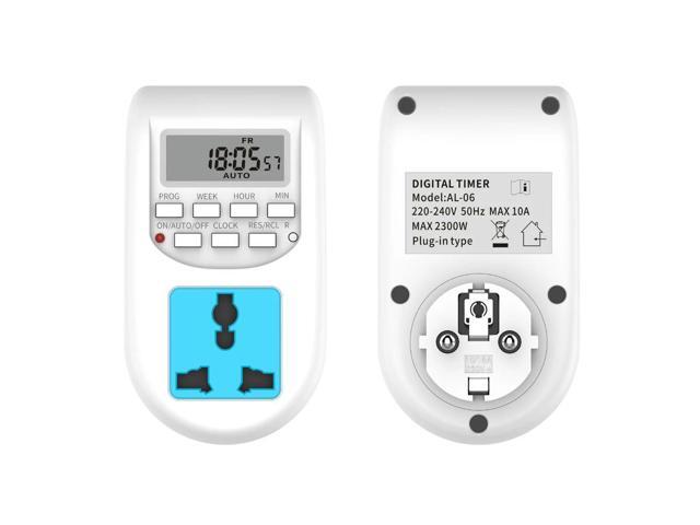 AL-06 LCD Digital Display Timer Switch DE Plug AC220-240V 50Hz Timing Socket Wely Programmable Electronic Digital Timer Switch