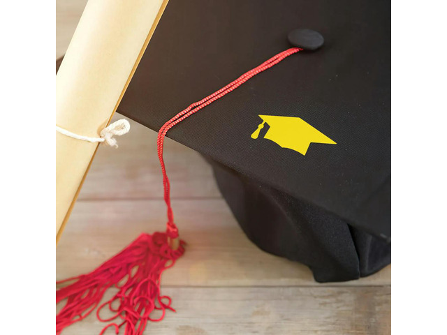 10 Sheets Graduation Cap Stickers Self Adhesive Grad Hat els Envelope Seals Graduation Celebration Decor Party Favors High
