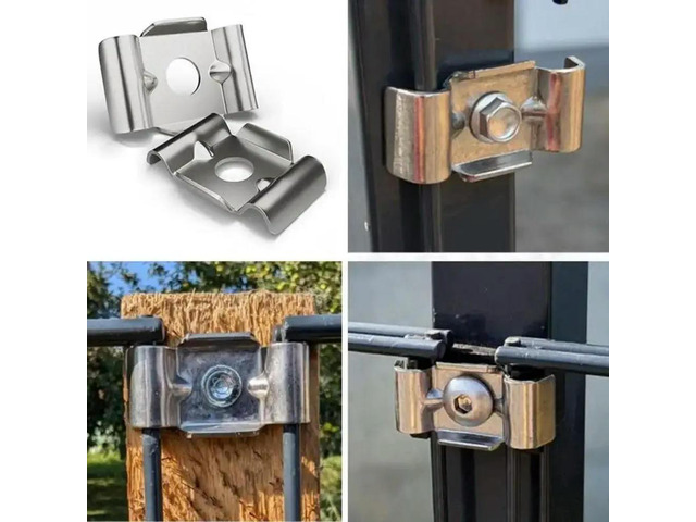 10pcs Anti-theft Design Barrier Attachment Fixing l Bracket Fence Attachment Clamp Stainless Steel Mesh Fence Bracket Holder