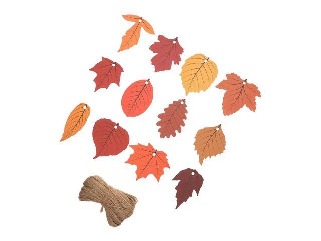 120Pcs Gift Packaging Tags Fake Maple Leaves Thanksgiving Day Hanging Ornaments Home Decoration DIY Party Photo Props