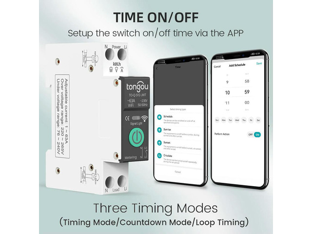 Tuya Circuit Breaker Switch 1-63A Adjustable Over/Under Voltage Over Current Protector Voice Remote Control