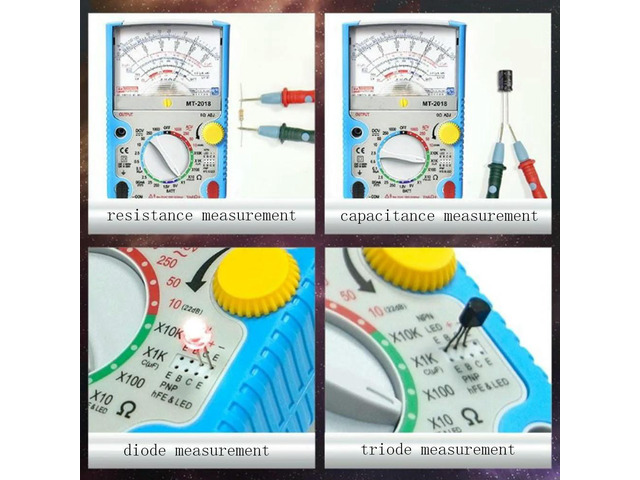 MT-2019 Multimeter Protective Function Analog Safety Standard Professional Ohm Test Meter Voltage Current Capacitance Detection