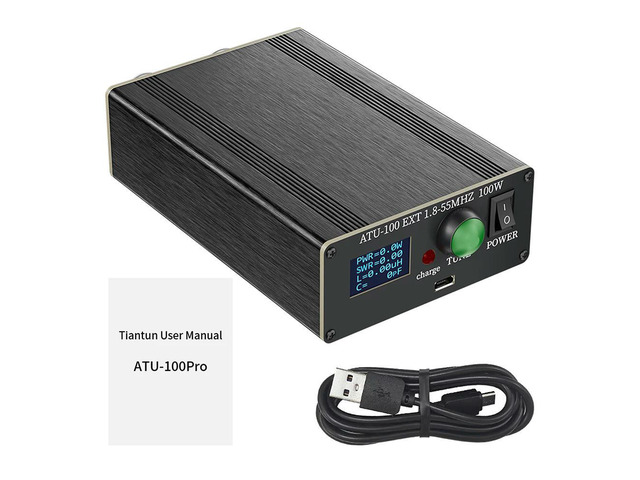 ATU-100Pro Universal Antenna Tuner MultiFunction 1.8MHz-55MHz Automatic Tuner 0.96 Inch 0LED Display With Shell Micro USB
