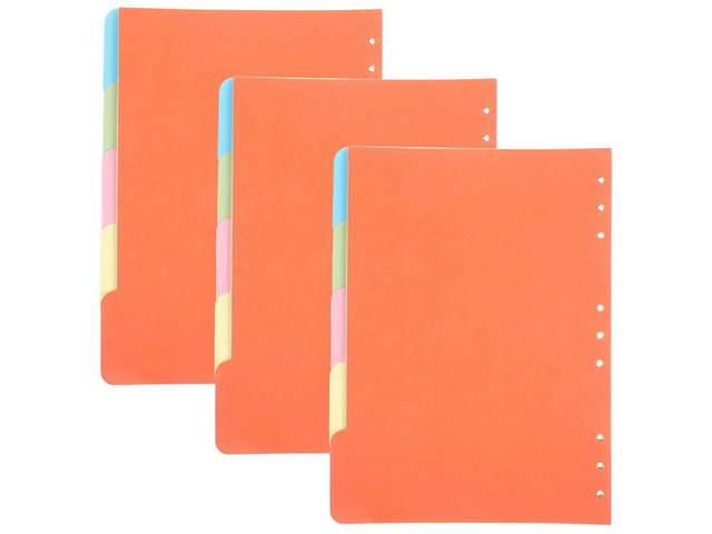 15Pcs Colored B5 Binder Dividers Index Page Dividers for Notebooks Diaries Hardcover Journals Aesthetic Notebook