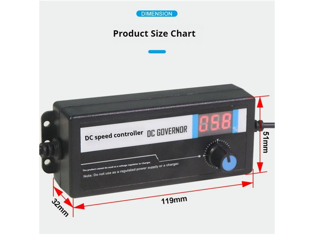 AC220V to 12V DC Motor Speed Governor 12V 3A Digital Display DC Stepless Speed Regulation Dimming Slow Start and Stop Regulator