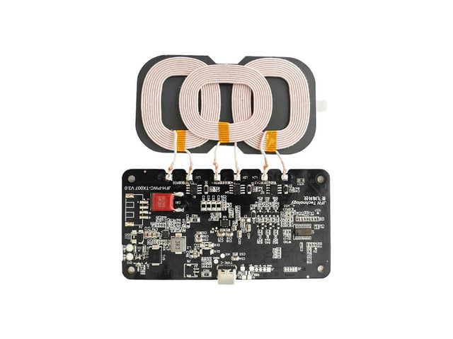 9-32V 20W Type-C Qi Fast Charger Module 3 Coils Anti-reverse Short Circuit Protection Fast Charging Board for Car