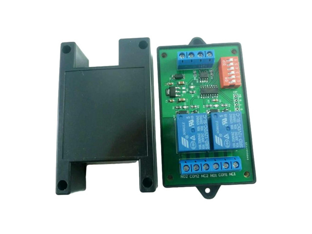 2Channel RS485 12V Switching Output Relay Controller POLL AT Command PLC for PTZ Electric Door Water Pump LED with Shell