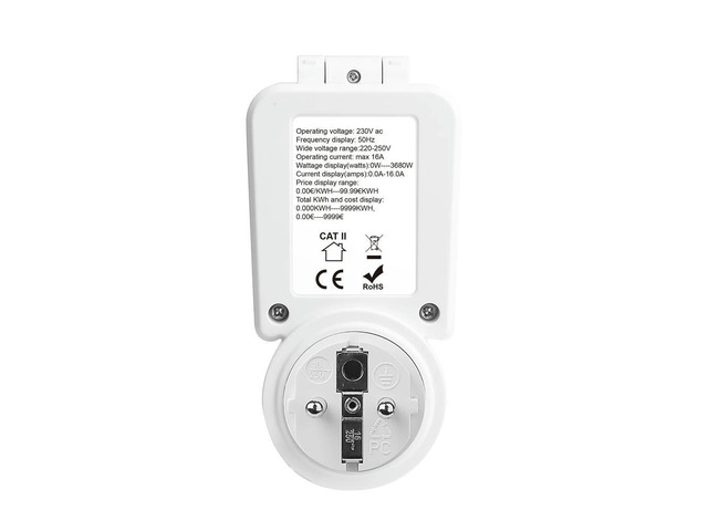 Power Meter Socket LCD Display Wattmeter Energy Tester KWH Electricy Consumption Metering Lid Flip Current Voltage Power Meter